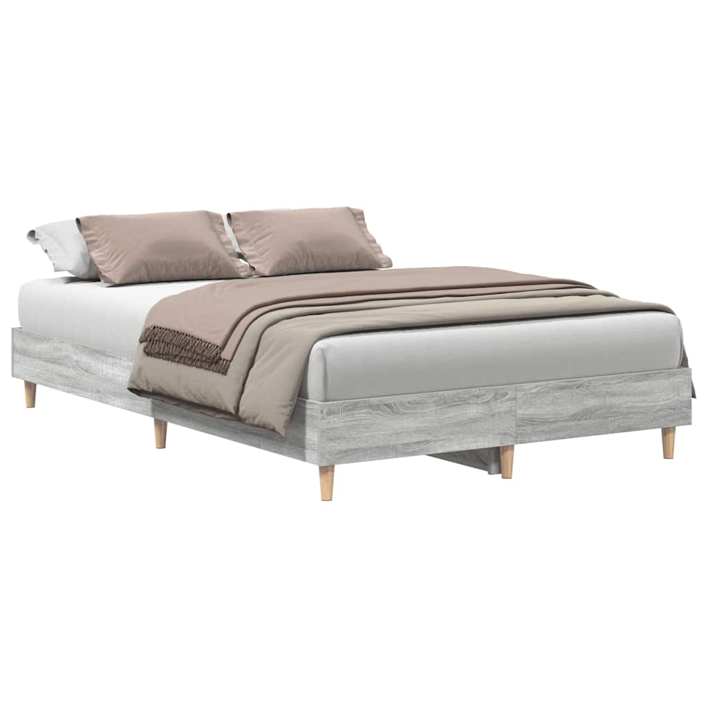 sengestel uden madras 140x190 cm konstrueret træ grå sonoma-eg