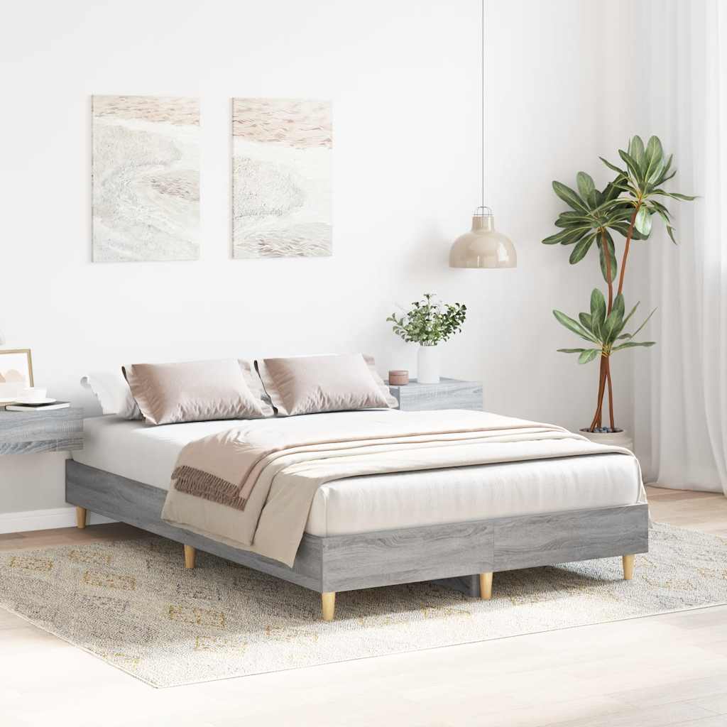sengestel uden madras 140x190 cm konstrueret træ grå sonoma-eg