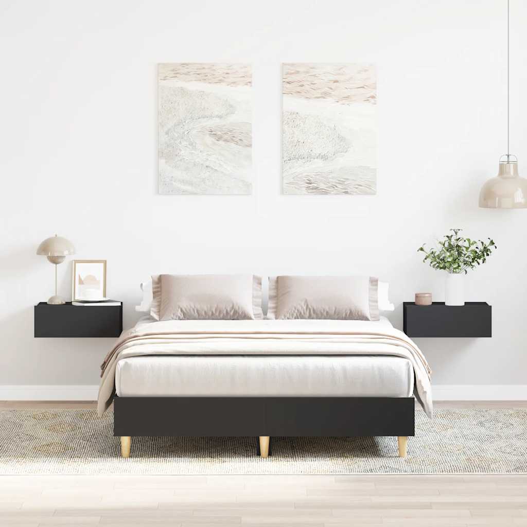 sengestel uden madras 135x190 cm konstrueret træ sort