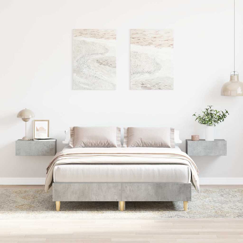 sengestel uden madras 135x190 cm konstrueret træ betongrå
