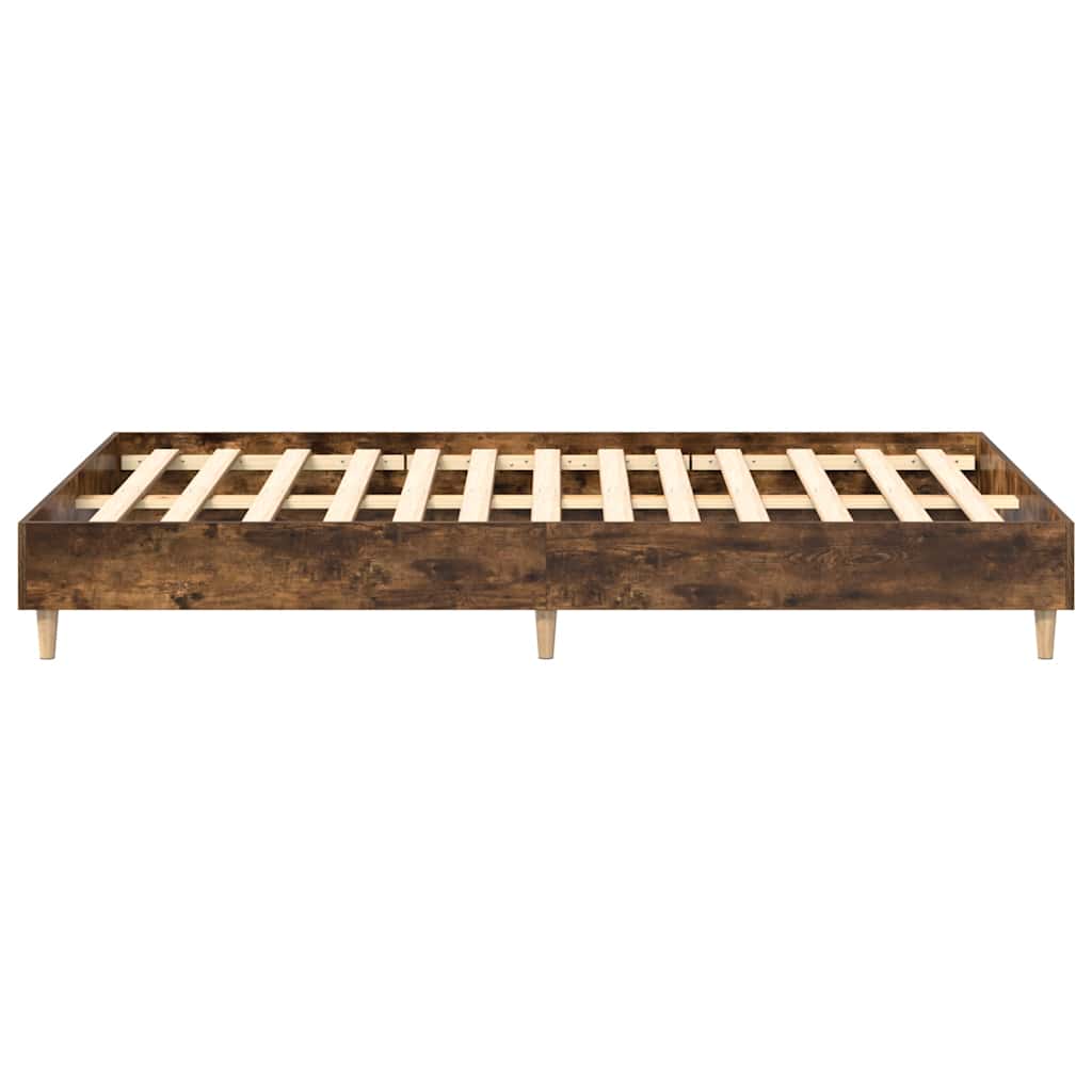 sengestel uden madras 135x190 cm konstrueret træ røget eg