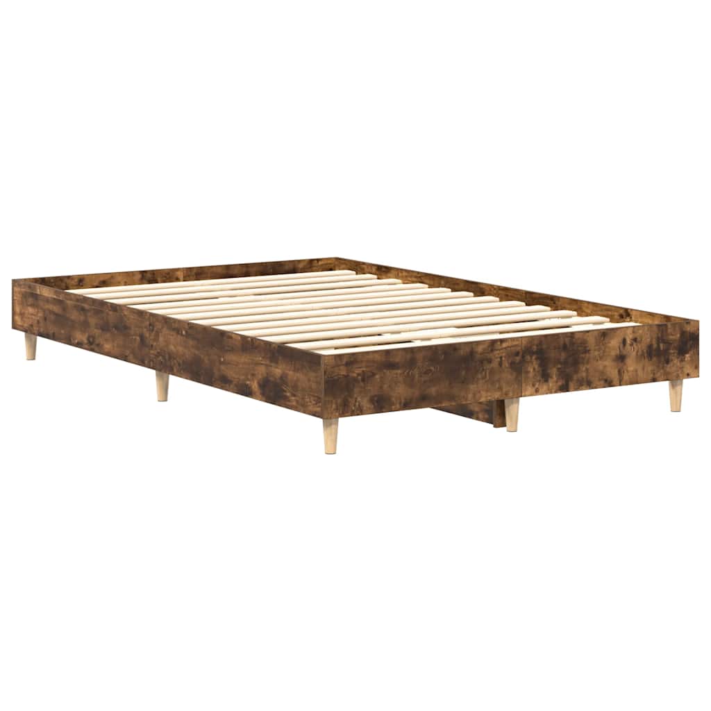 sengestel uden madras 135x190 cm konstrueret træ røget eg