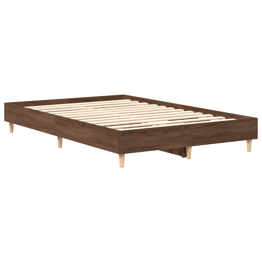 sengestel uden madras 135x190 cm konstrueret træ brun eg