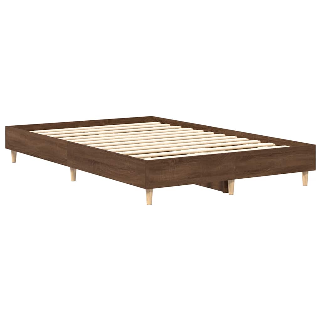 sengestel uden madras 135x190 cm konstrueret træ brun eg