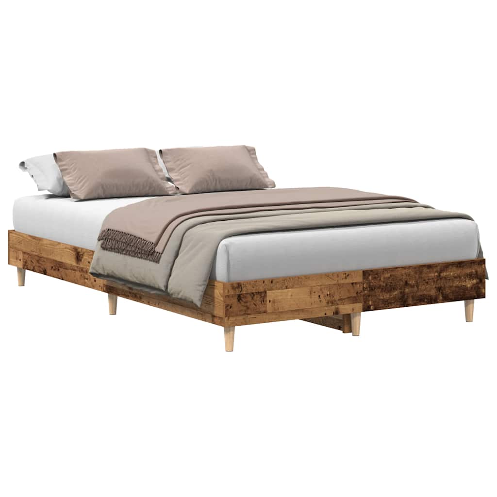 sengestel uden madras 135x190 cm konstrueret træ antikt træ