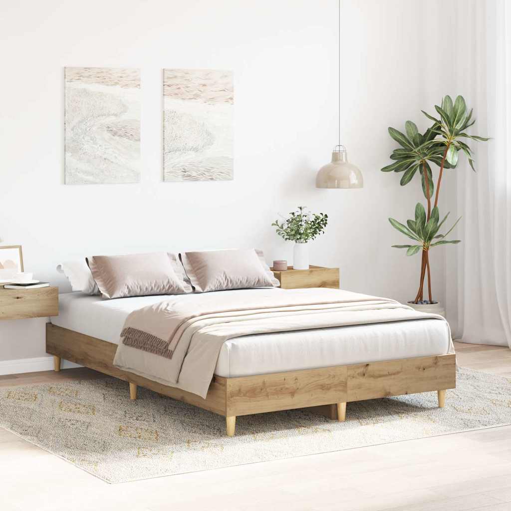 sengestel uden madras 135x190 cm konstrueret træ kunsteg