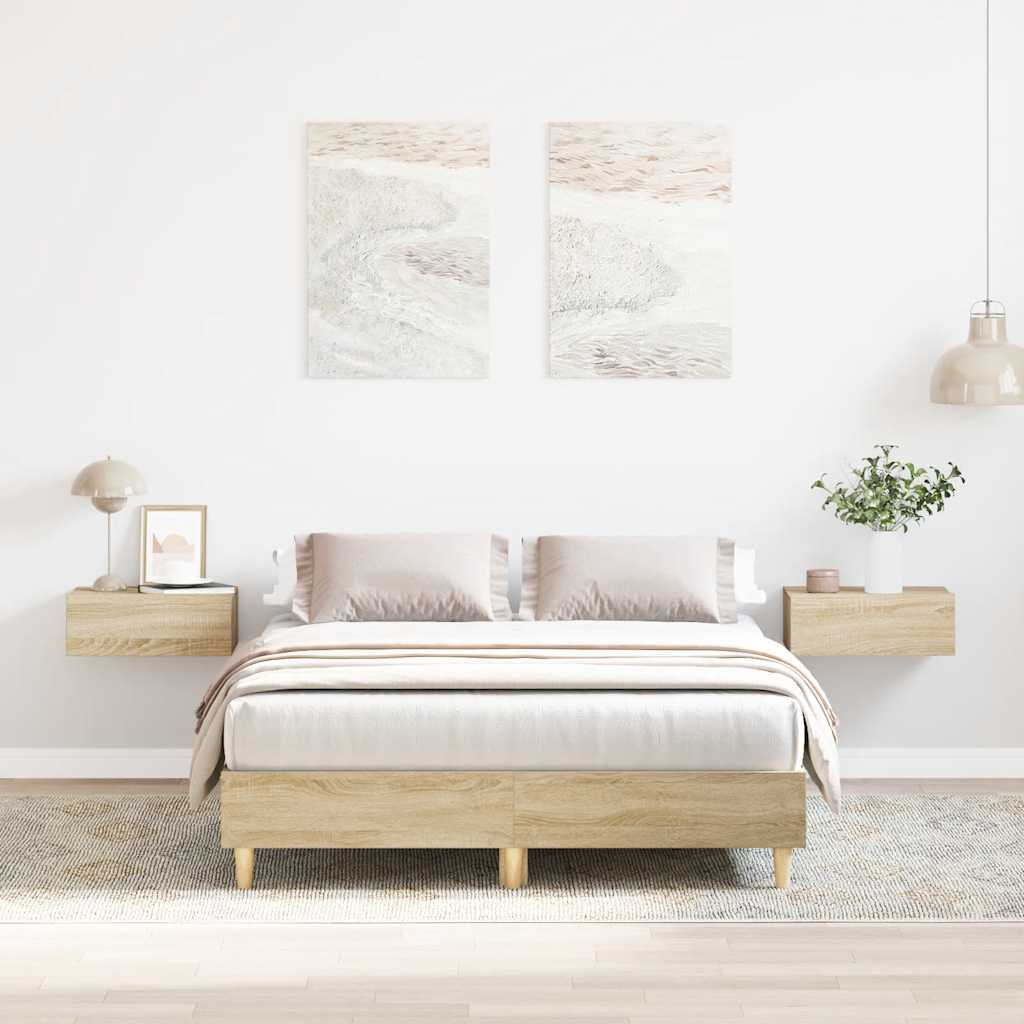 sengestel uden madras 120x190 cm konstrueret træ sonoma-eg
