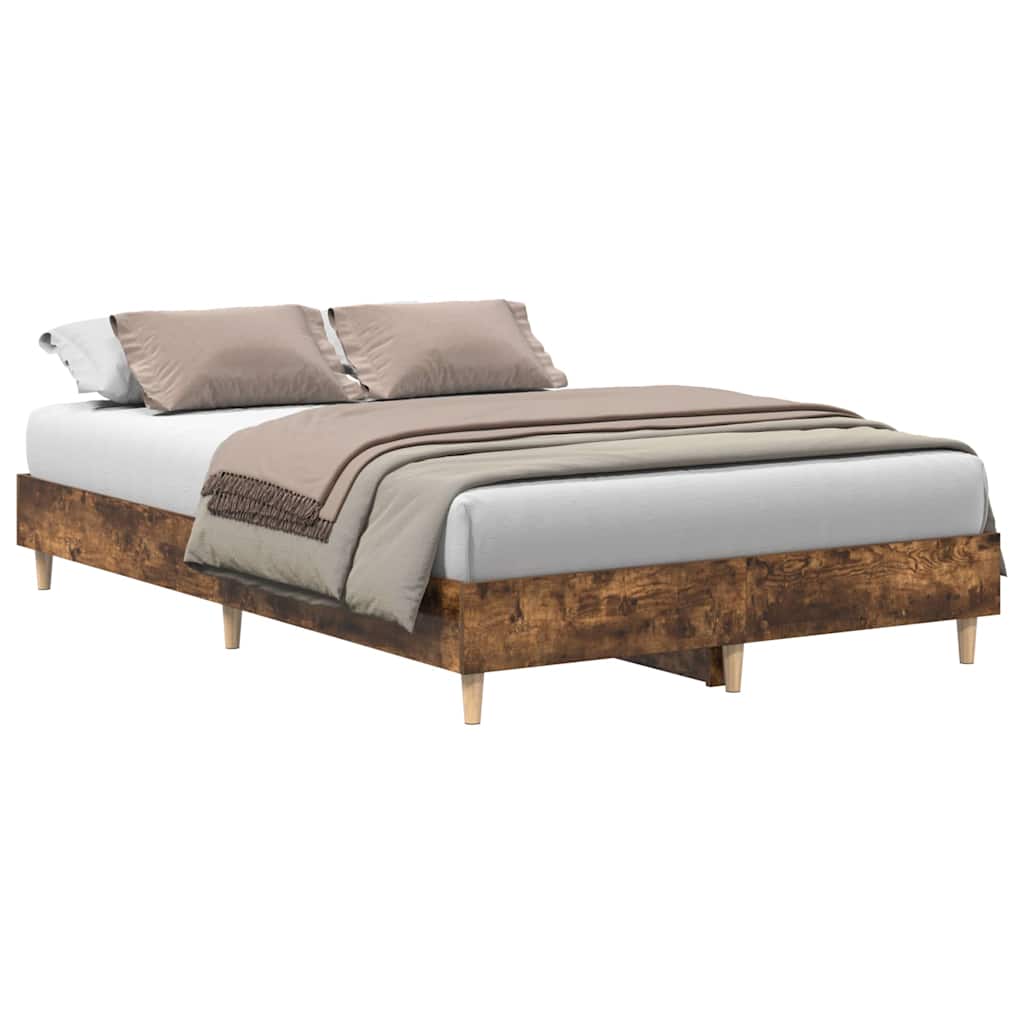 sengestel uden madras 120x190 cm konstrueret træ røget eg