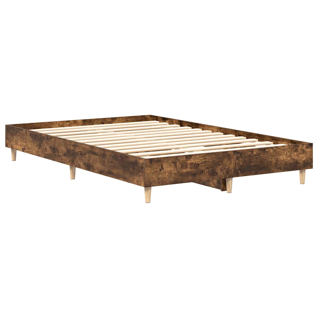 sengestel uden madras 120x190 cm konstrueret træ røget eg