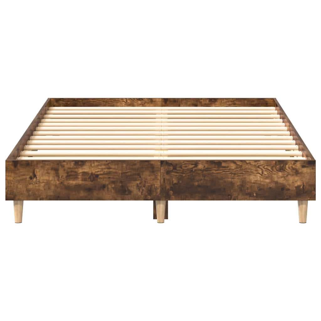 sengestel uden madras 120x190 cm konstrueret træ røget eg