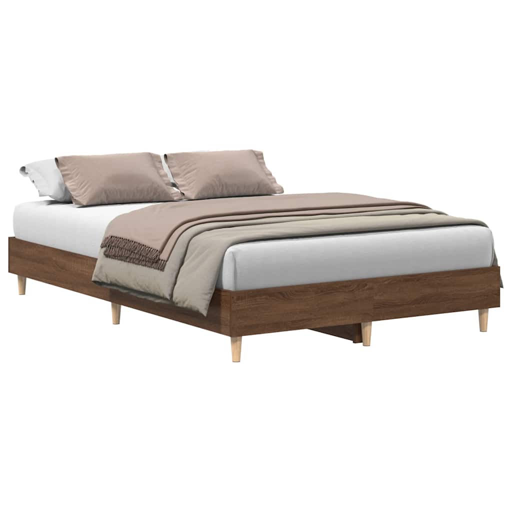 sengestel uden madras 120x190 cm konstrueret træ brunt eg