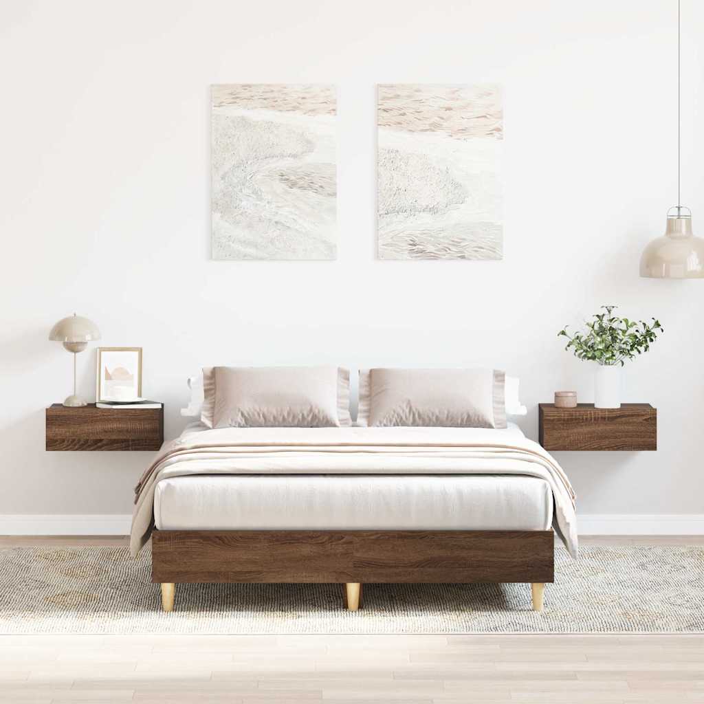 sengestel uden madras 120x190 cm konstrueret træ brunt eg