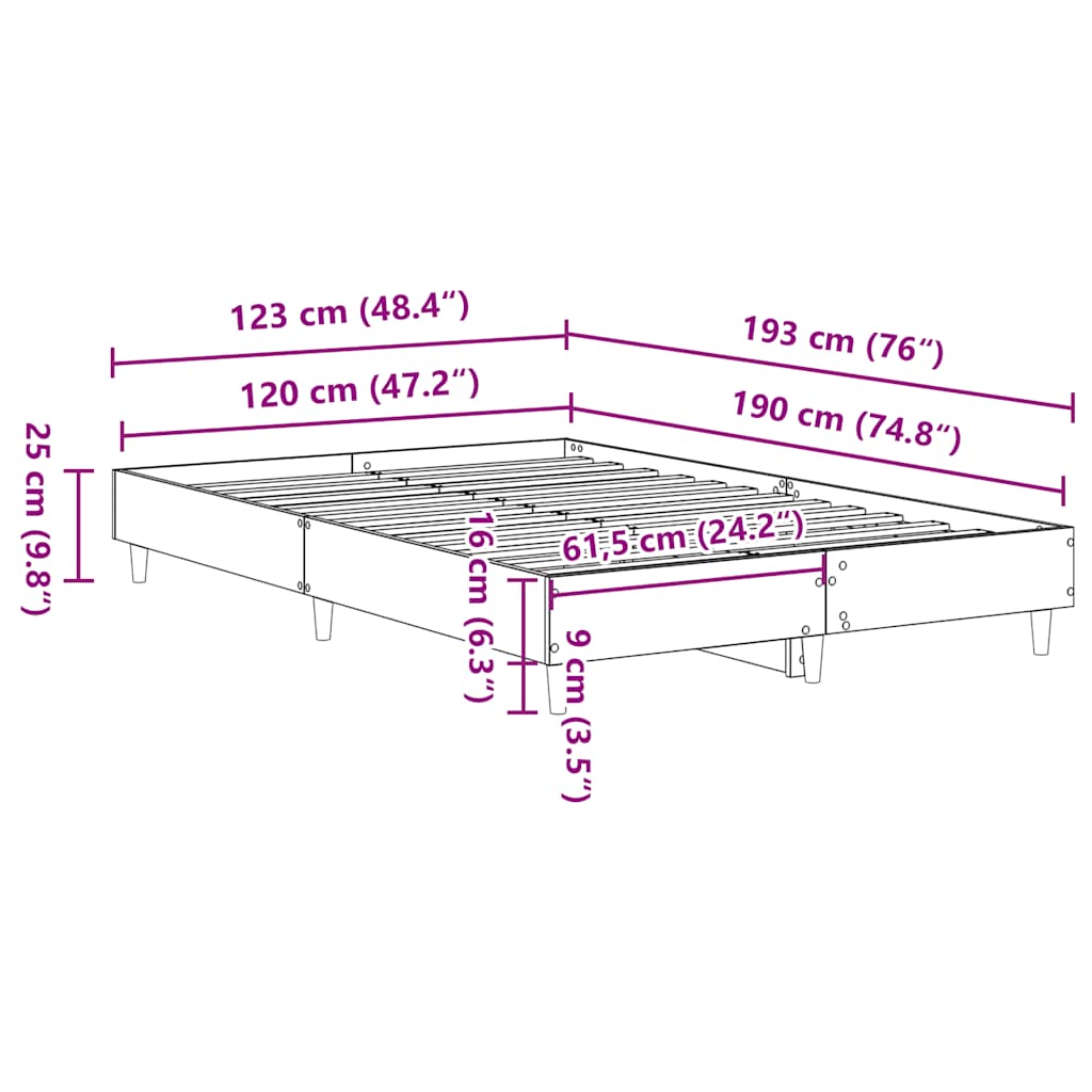 sengestel uden madras 120x190 cm konstrueret træ kunsteg