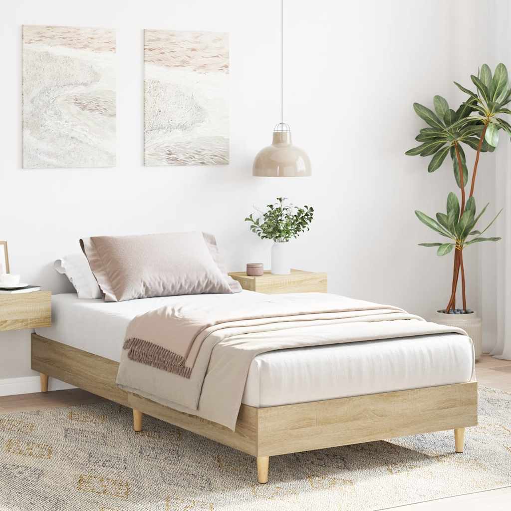 sengestel uden madras 90x190 cm konstrueret træ sonoma-eg