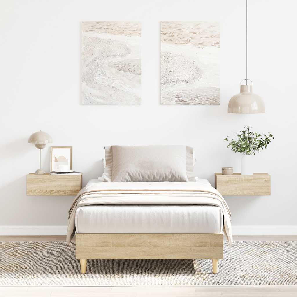 sengestel uden madras 90x190 cm konstrueret træ sonoma-eg
