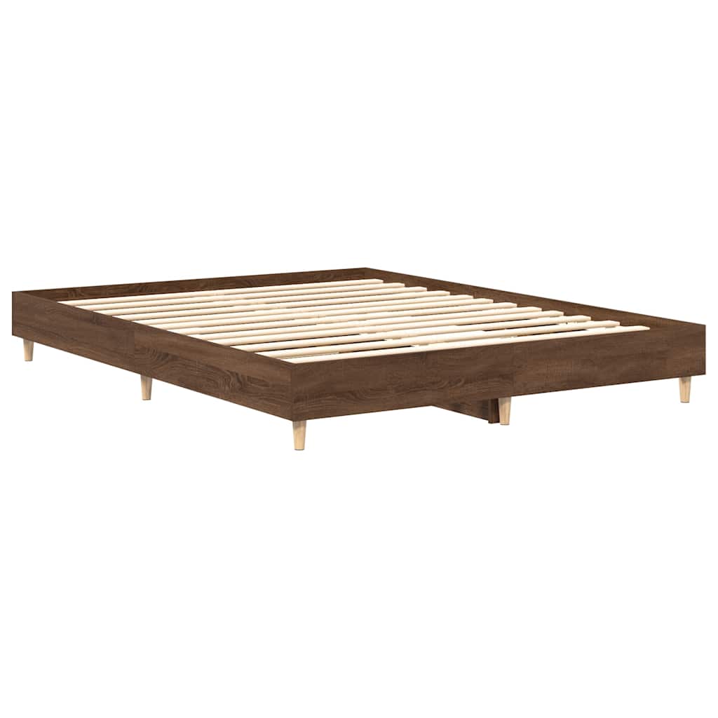 sengestel uden madras 90x190 cm konstrueret træ brunt eg