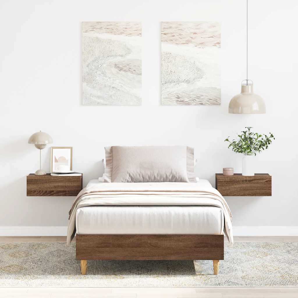 sengestel uden madras 90x190 cm konstrueret træ brunt eg