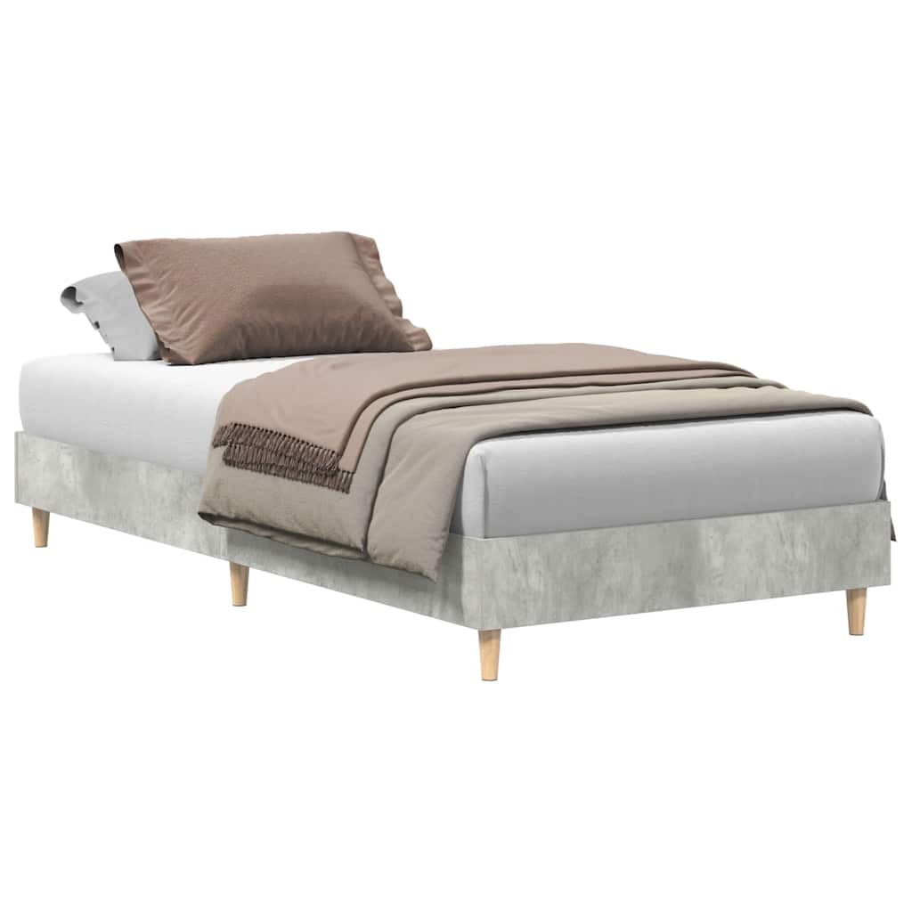 sengestel uden madras 75x190 cm konstrueret træ betongrå