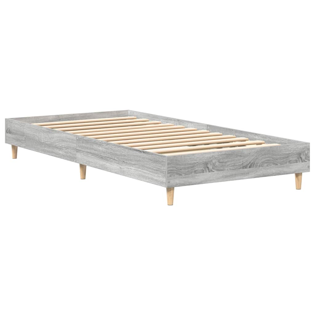 sengestel uden madras 75x190 cm konstrueret træ grå sonoma-eg