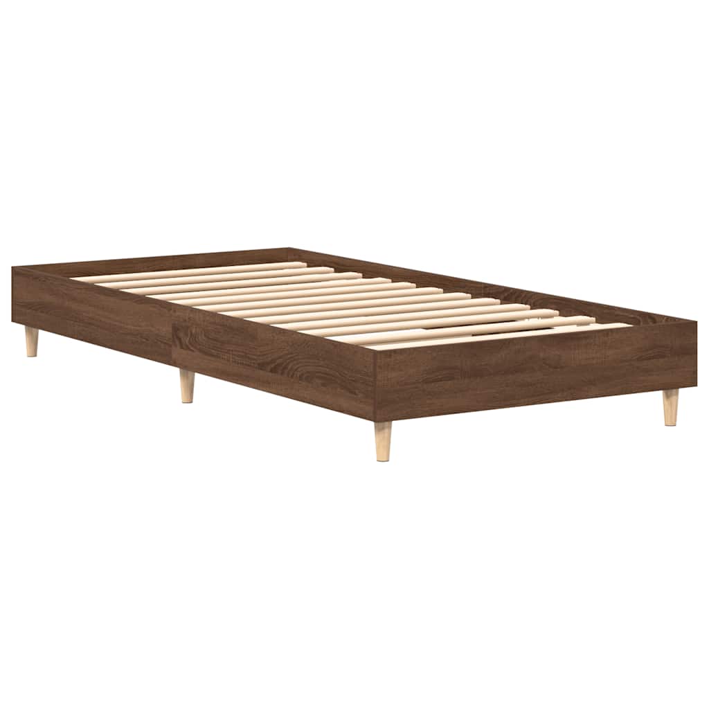 sengestel uden madras 75x190 cm konstrueret træ brunt eg