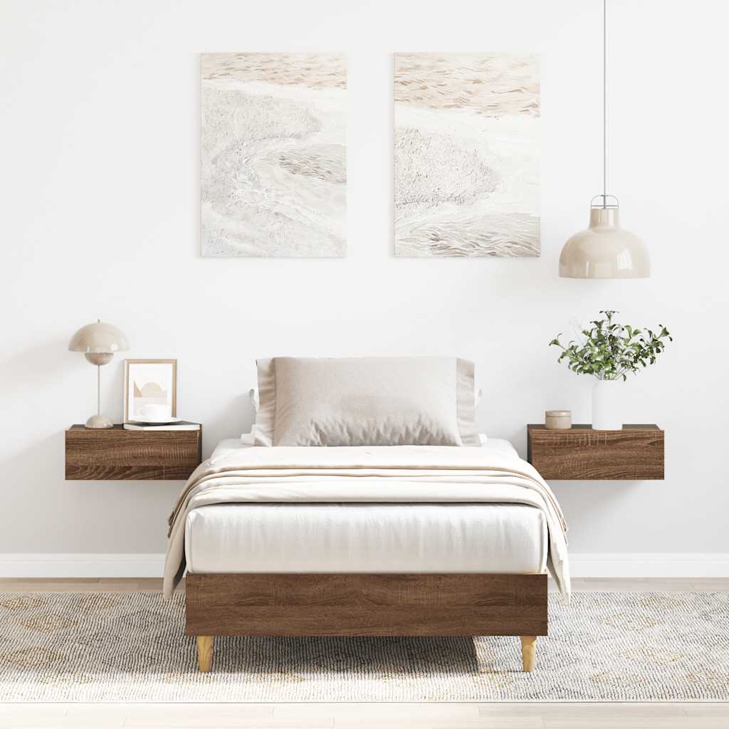 sengestel uden madras 75x190 cm konstrueret træ brunt eg