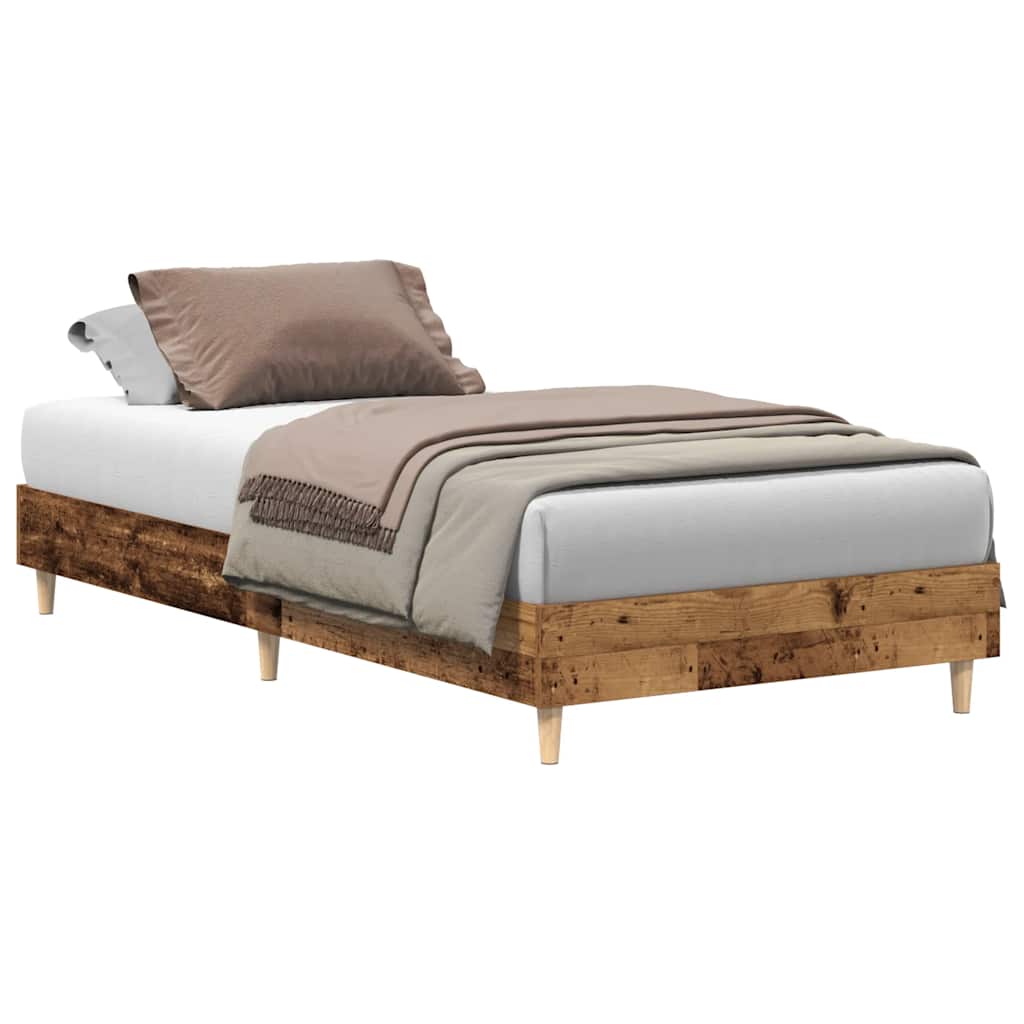 sengestel uden madras 75x190 cm konstrueret træ antikt træ