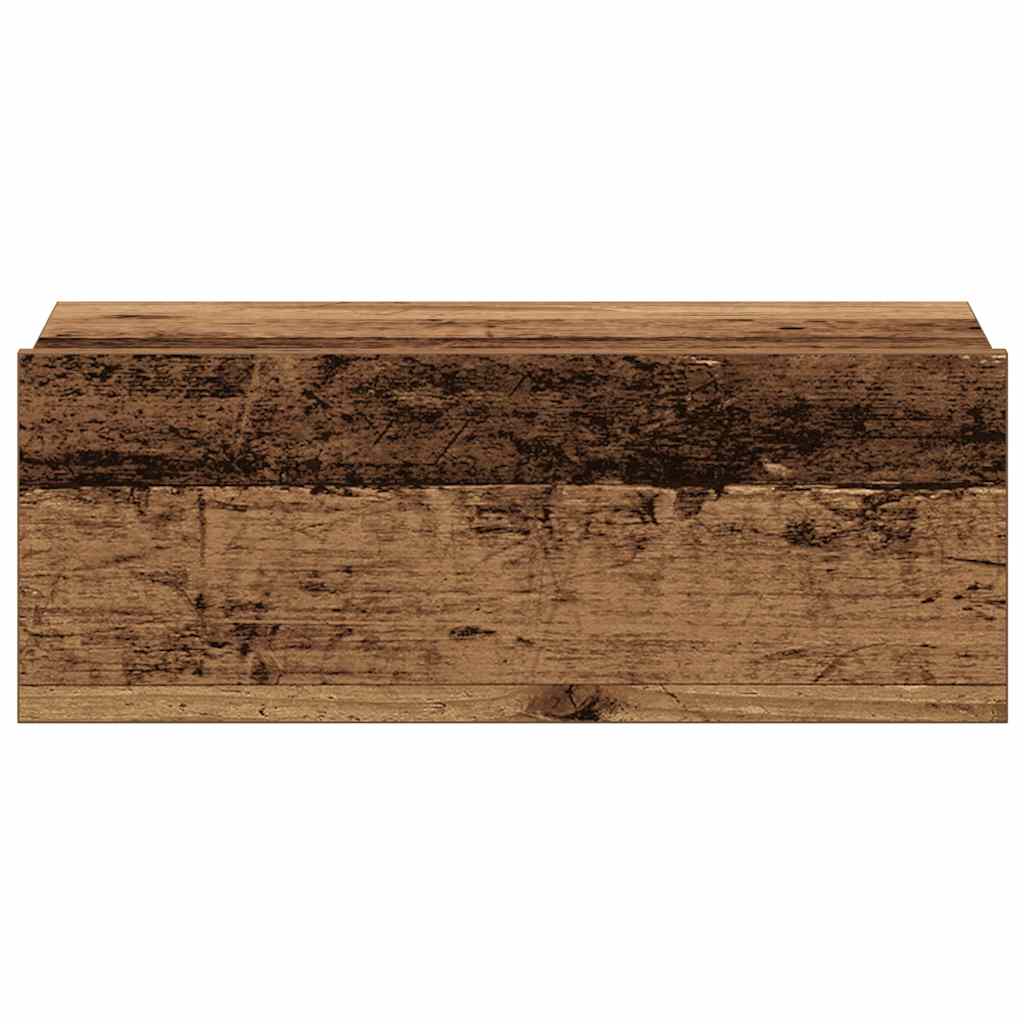 væghængt natbord 40x32x15 cm konstrueret træ gammelt træ-look