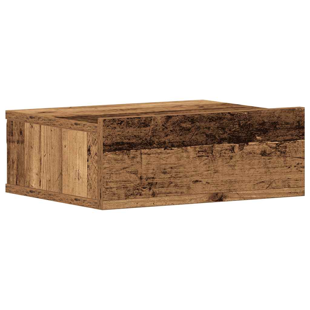 svævende natborde 2 stk. 40x32x15 cm konstrueret træ antikt træ