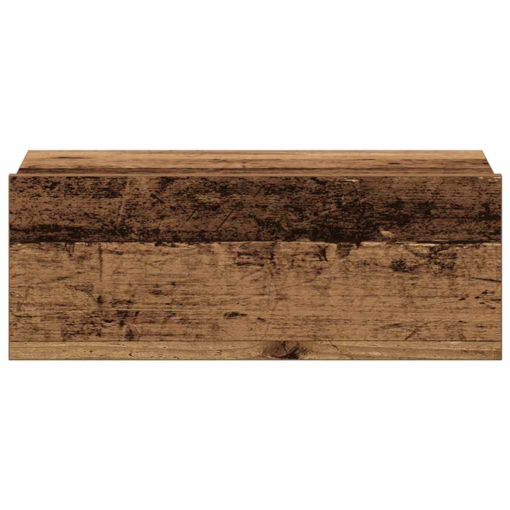 svævende natborde 2 stk. 40x32x15 cm konstrueret træ antikt træ