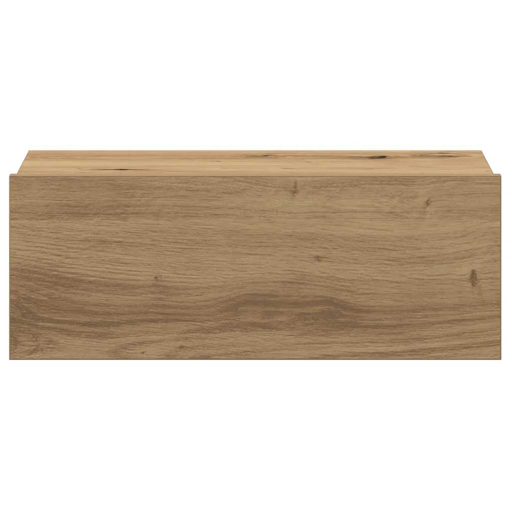 væghængt natbord 40x32x15 cm konstrueret træ kunsteg
