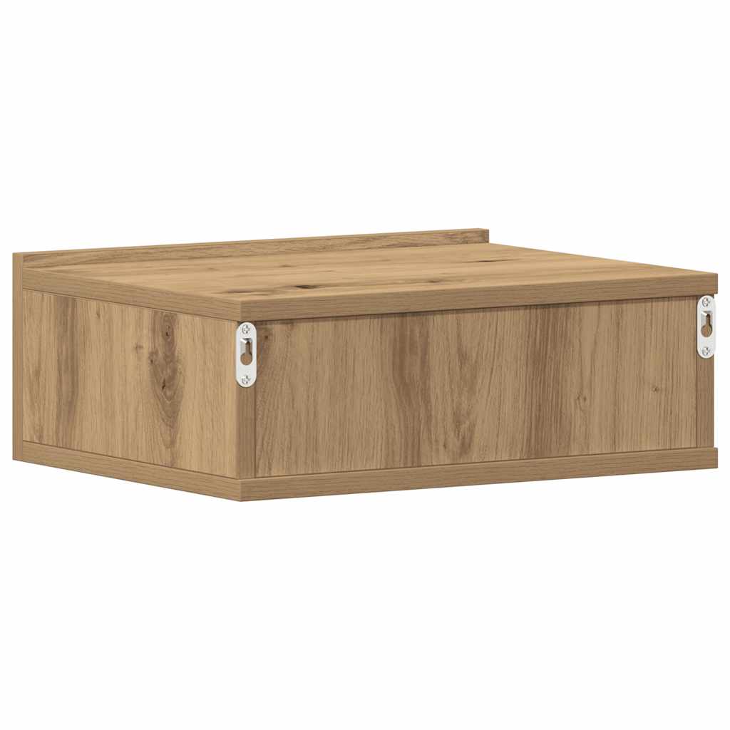 svævende natborde 2 stk. 40x32x15 cm konstrueret træ kunsteg