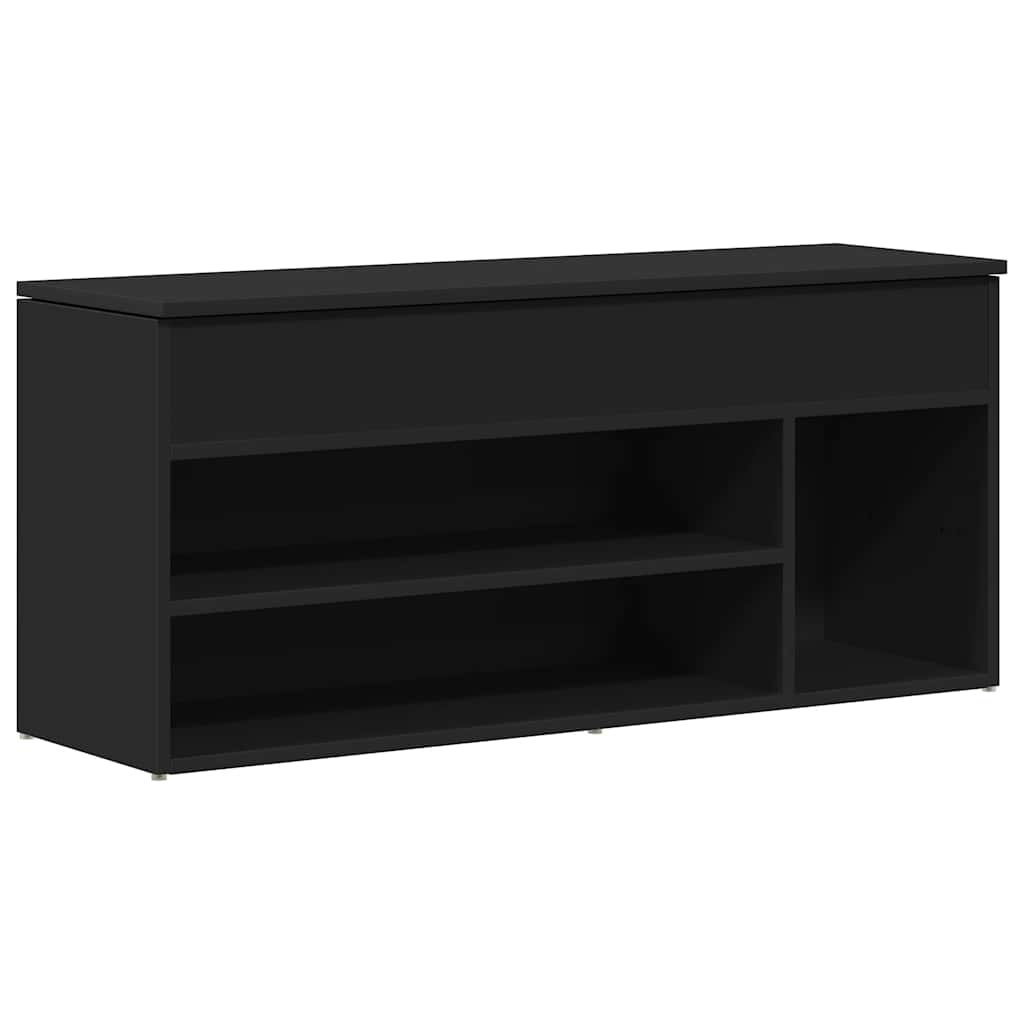 skobænk 102x30,5x45 cm konstrueret træ sort