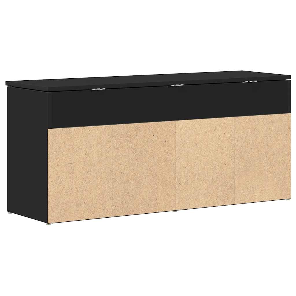 skobænk 102x30,5x45 cm konstrueret træ sort