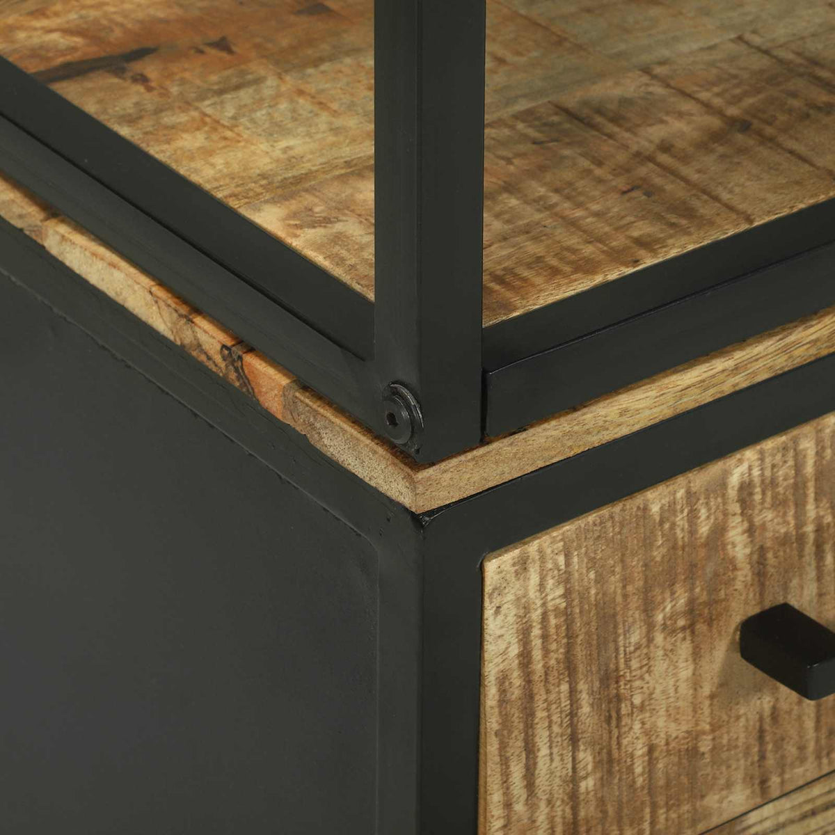 Highboard med skuffe Brun 70 x 35 x 180 cm Massivt mangotræ