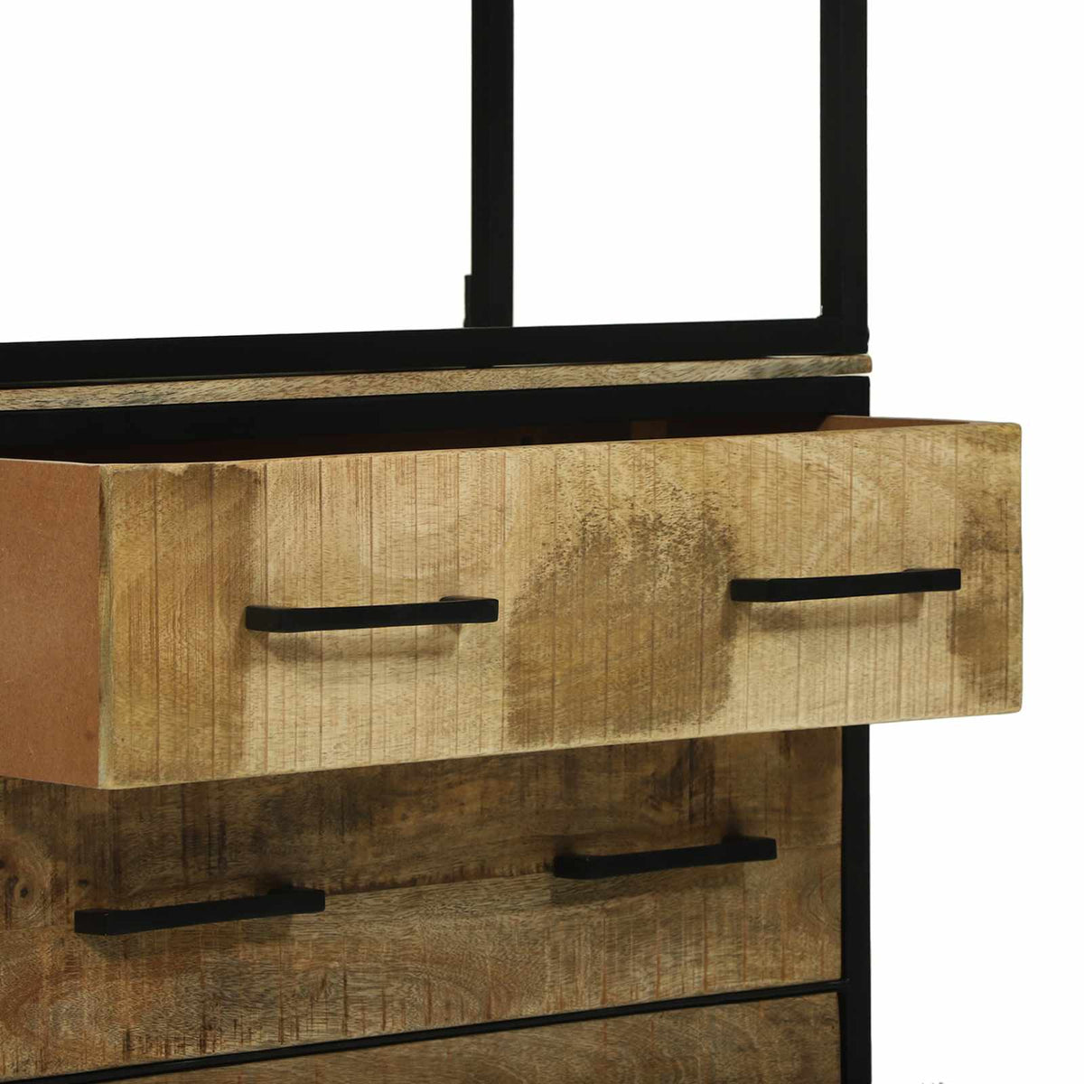 Highboard med skuffe Brun 70 x 35 x 180 cm Massivt mangotræ
