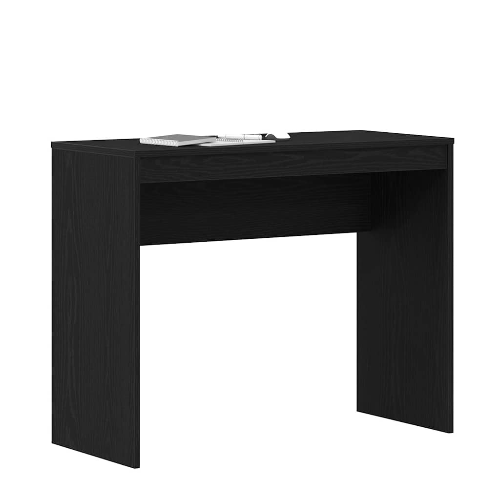 skrivebord sort egetræ 90x40x72 cm konstrueret træ