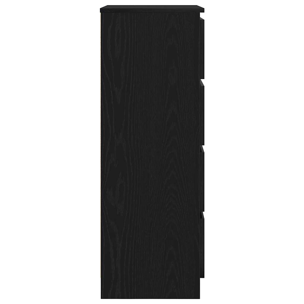 skænk 60x35x98,5 cm konstrueret træ sort egetræsfarve