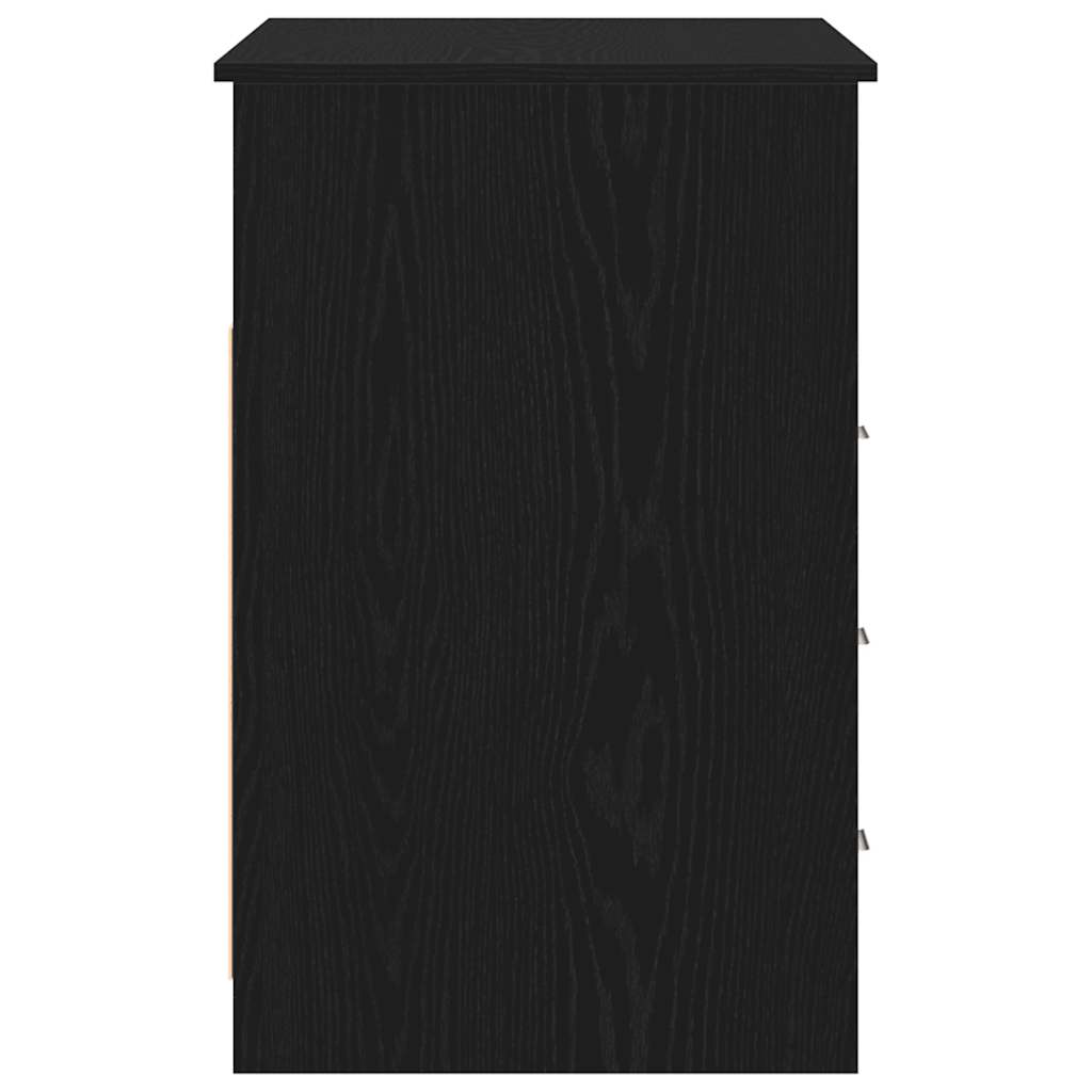 skrivebord m. skuffer 102x50x76 cm konstrueret træ sort egetræ
