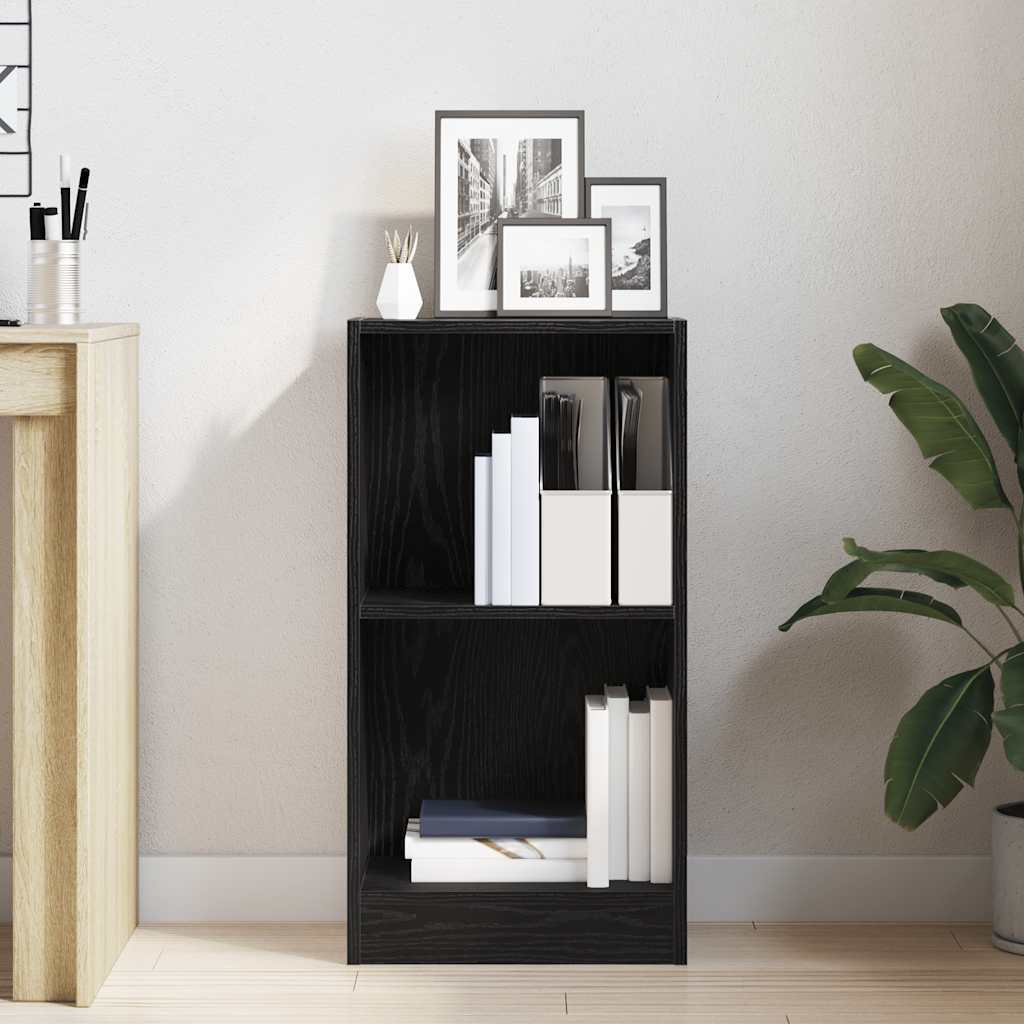 bogreol 40x24x76 cm konstrueret træ sort egetræsfarve