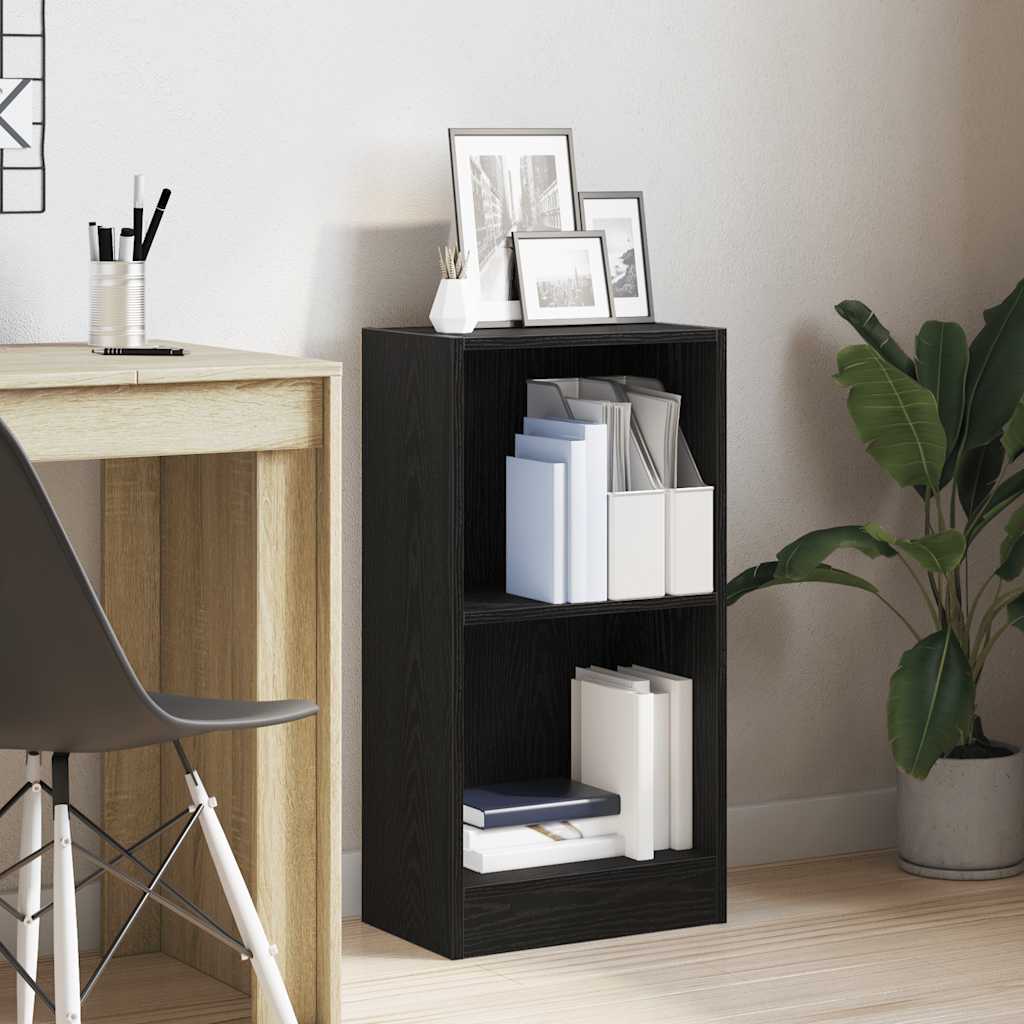 bogreol 40x24x76 cm konstrueret træ sort egetræsfarve