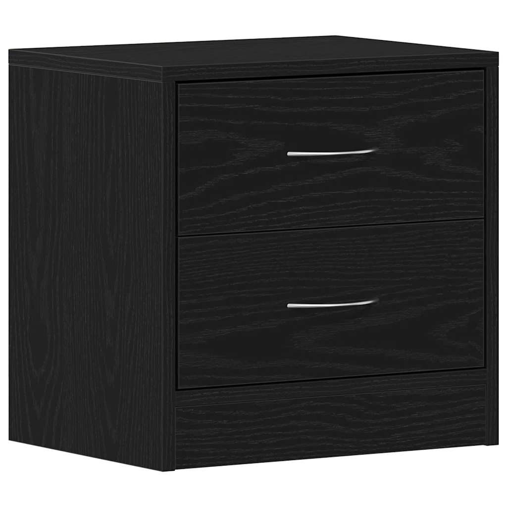 sengeborde 2 stk. 40x30x40 cm konstrueret træ sort egetræsfarve