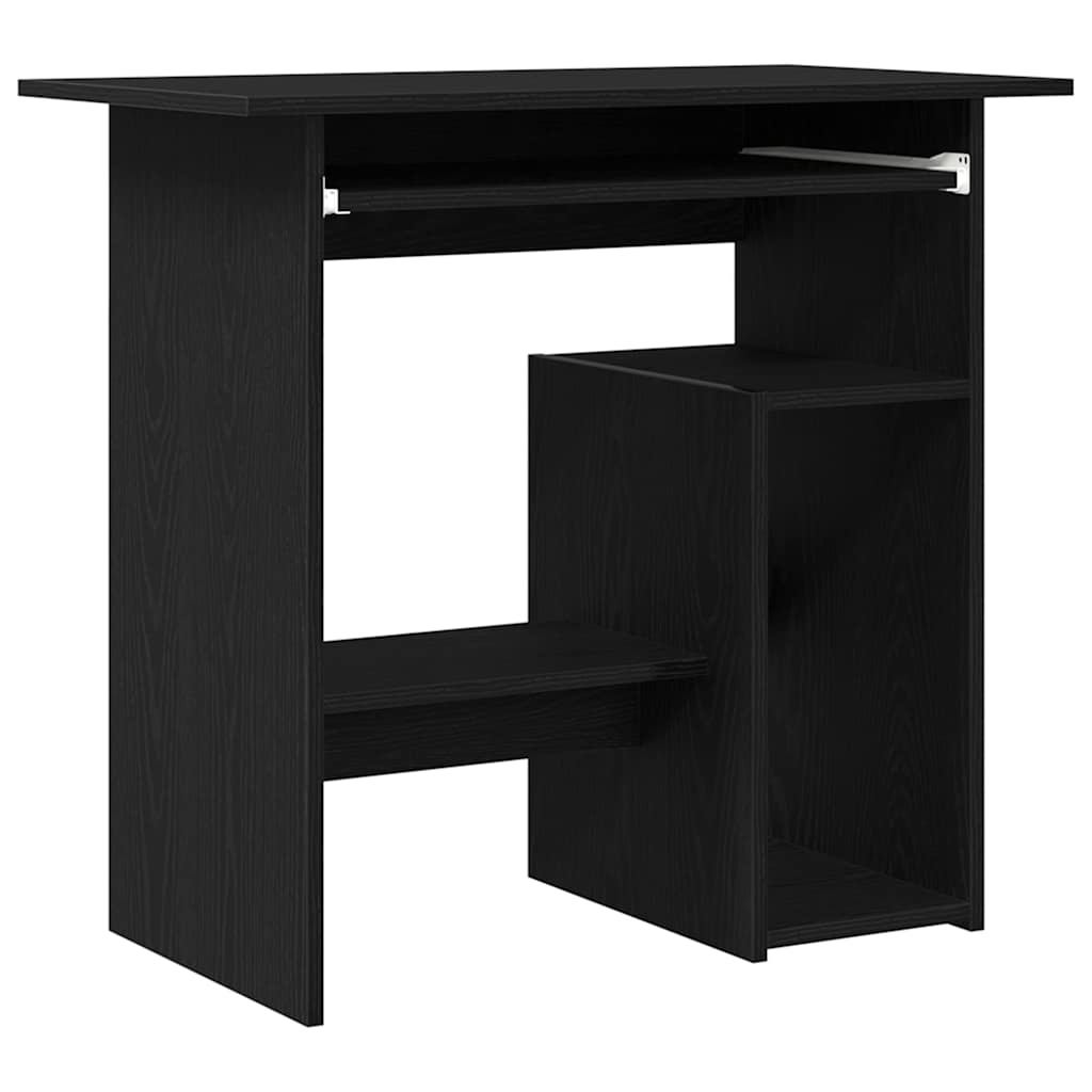 skrivebord 80 x 45 x 74 cm konstrueret træ sort egetræsfarve