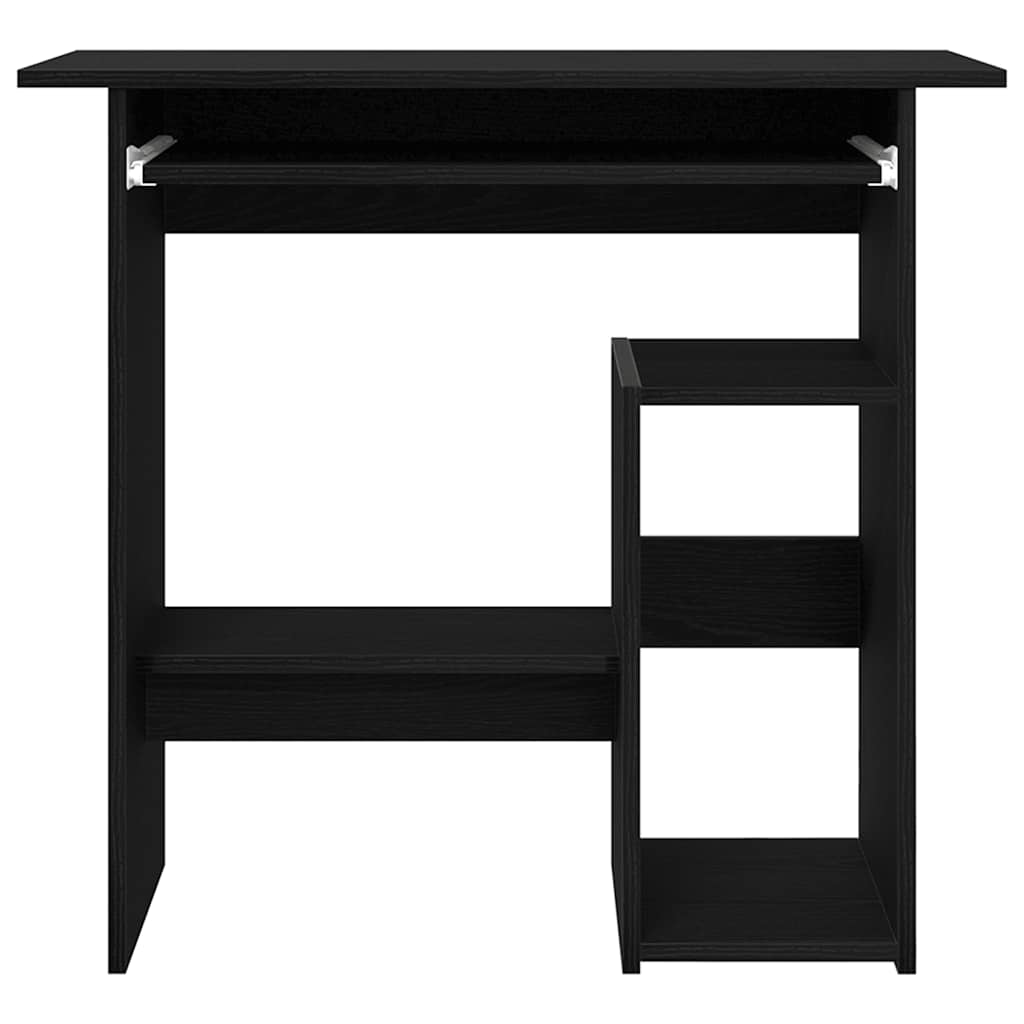 skrivebord 80 x 45 x 74 cm konstrueret træ sort egetræsfarve