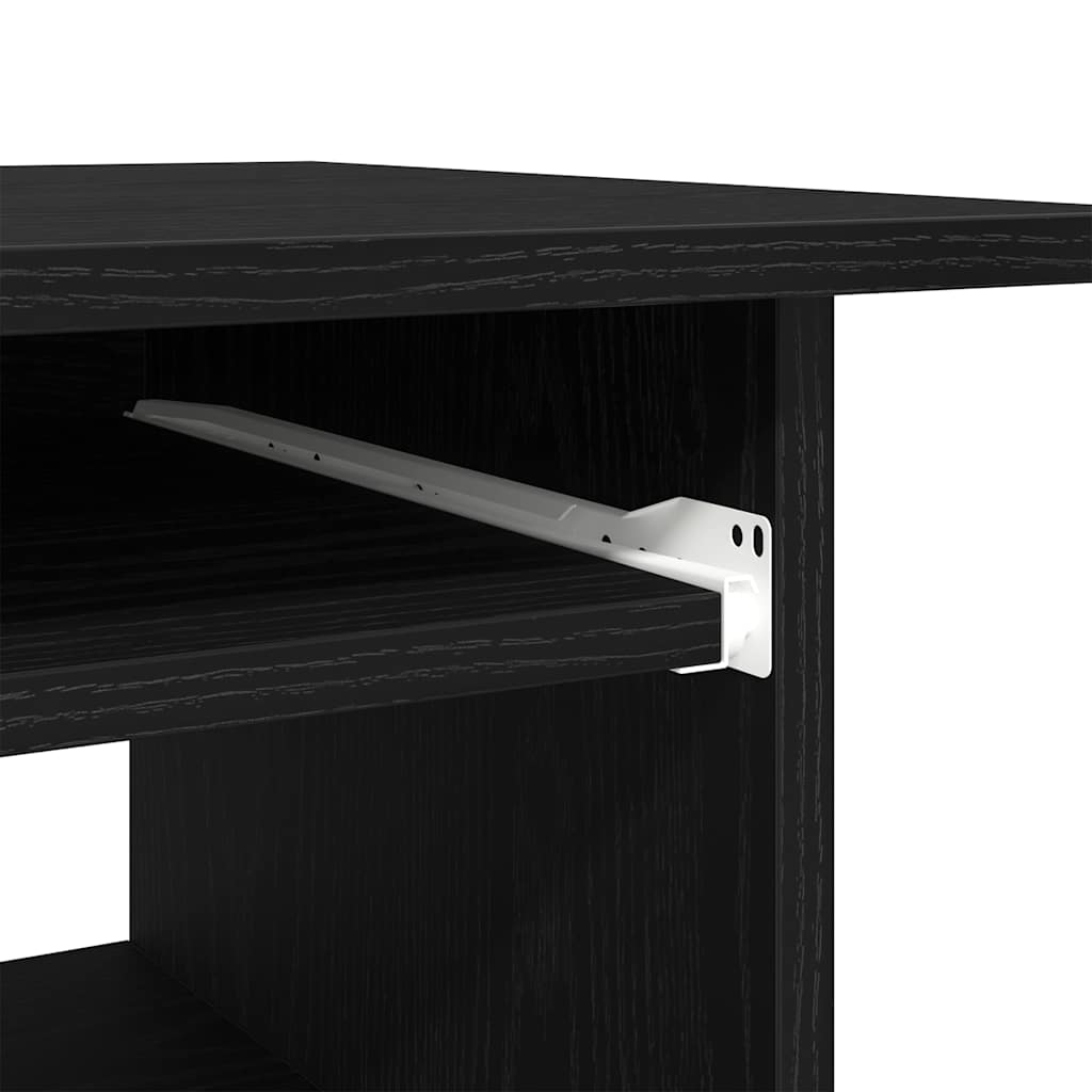 skrivebord 80 x 45 x 74 cm konstrueret træ sort egetræsfarve