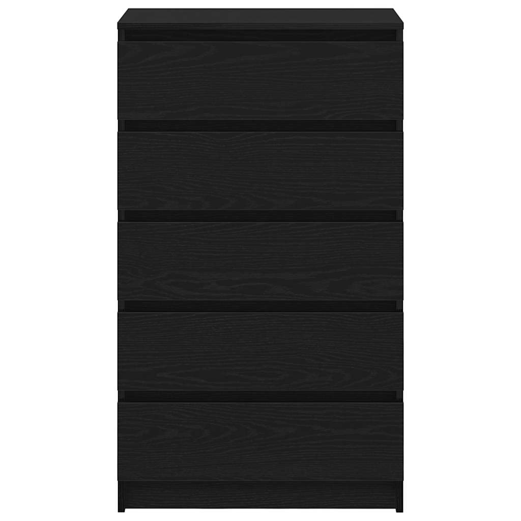 kommode 60x36x103 cm konstrueret træ sort egetræsfarve