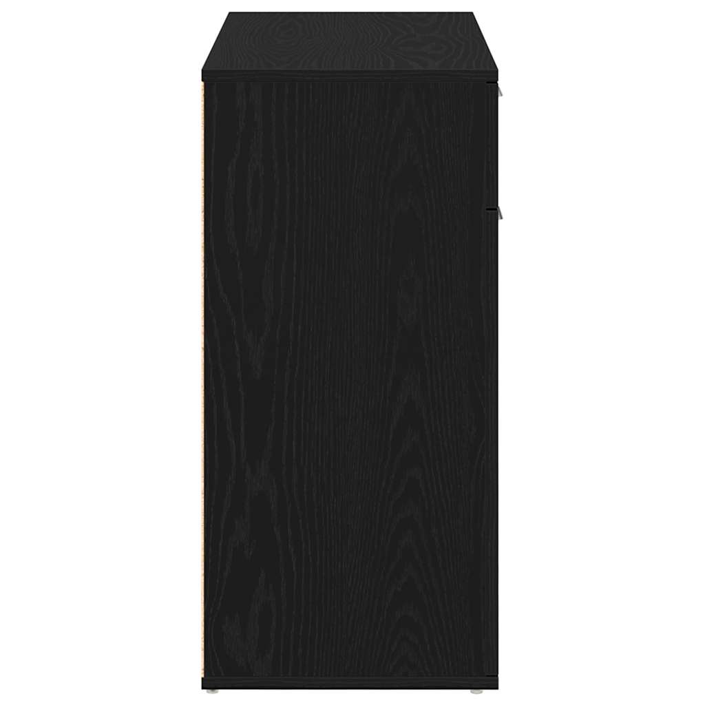 skænk 80x36x75 cm konstrueret træ sort egetræsfarve