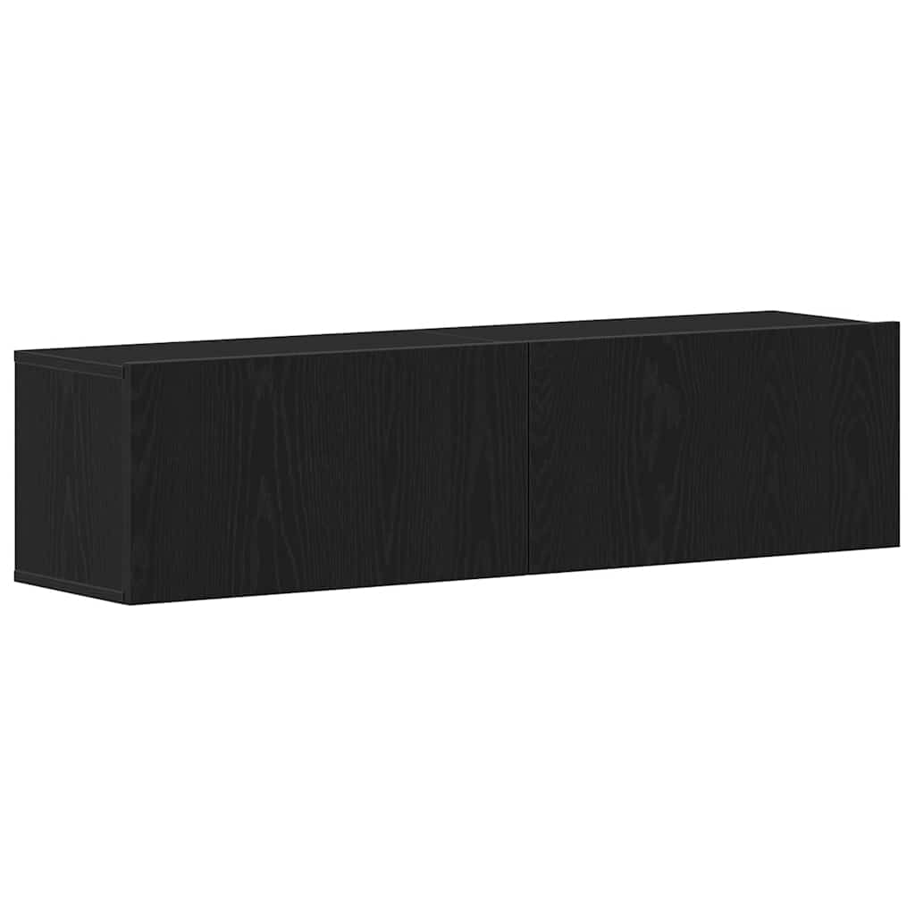 tv-bord 120x30x30,5 cm konstrueret træ sort egetræsfarve