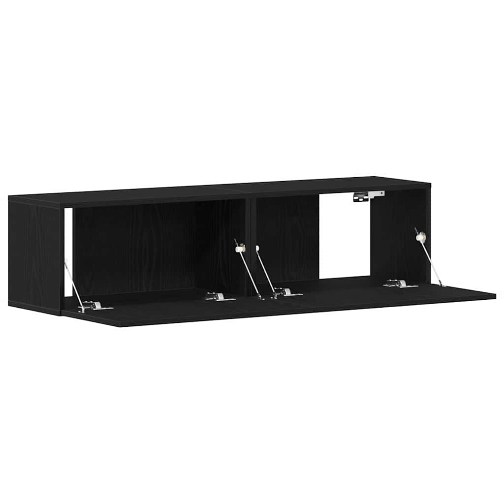 tv-bord 120x30x30,5 cm konstrueret træ sort egetræsfarve
