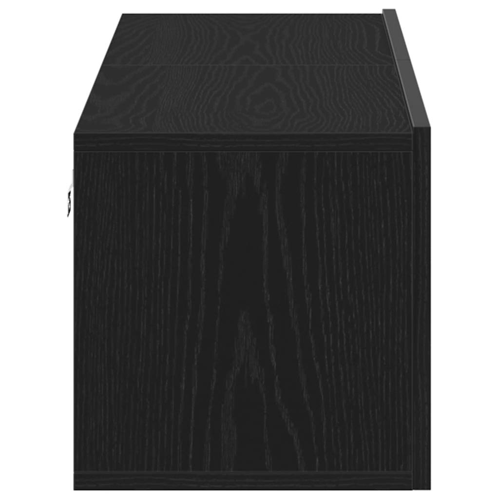 tv-bord 120x30x30,5 cm konstrueret træ sort egetræsfarve
