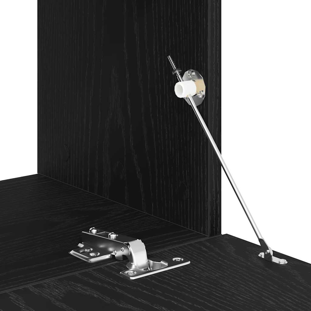 tv-bord 120x30x30,5 cm konstrueret træ sort egetræsfarve